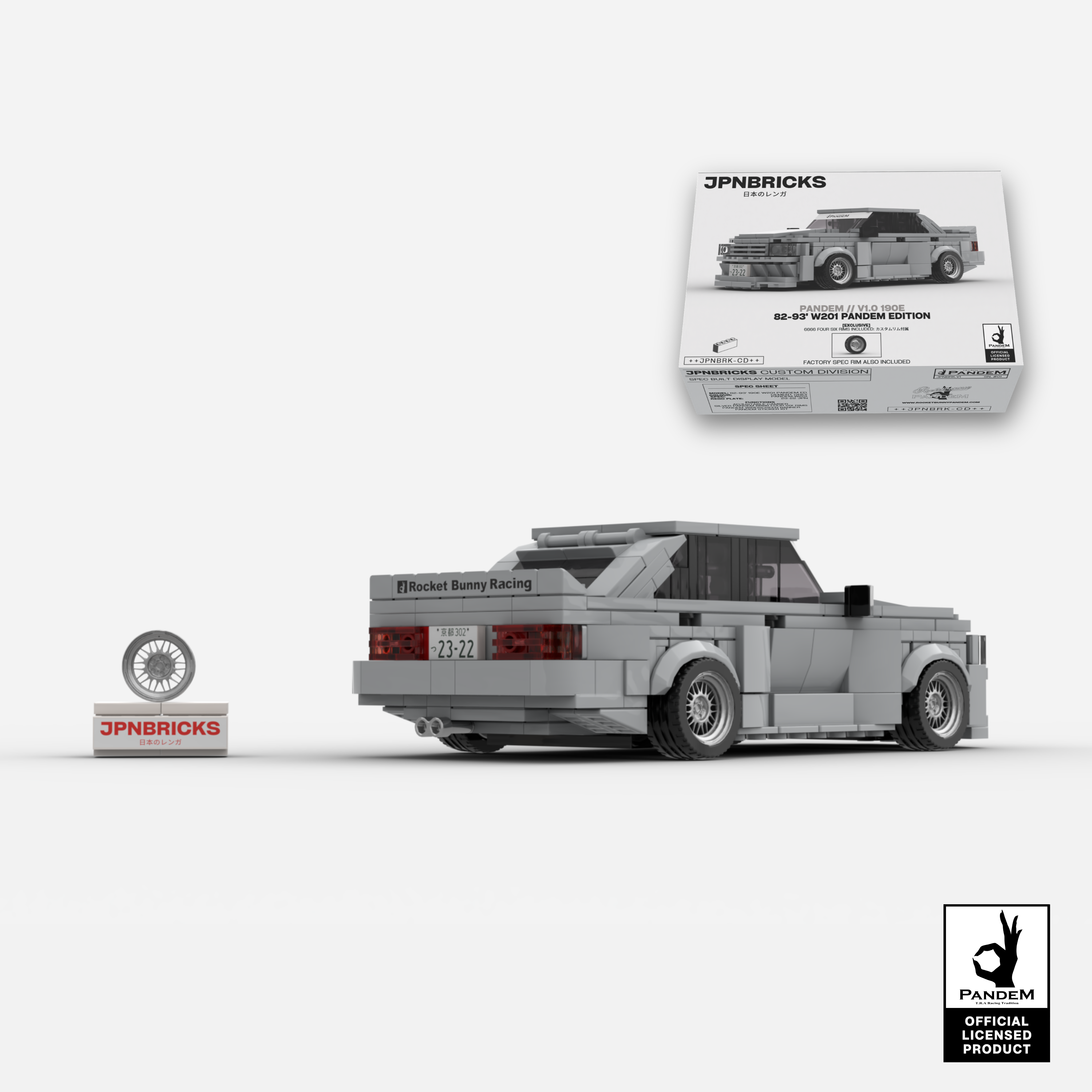 190E Pandem Edition V1.0 (1982-1993) // 1 of 500 Brick Car Model Kit